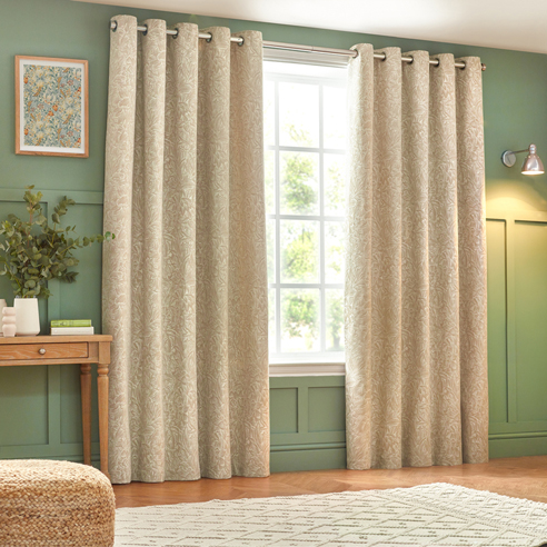 Grantley Eyelet, Natural - Ready Made Curtains - Image 3